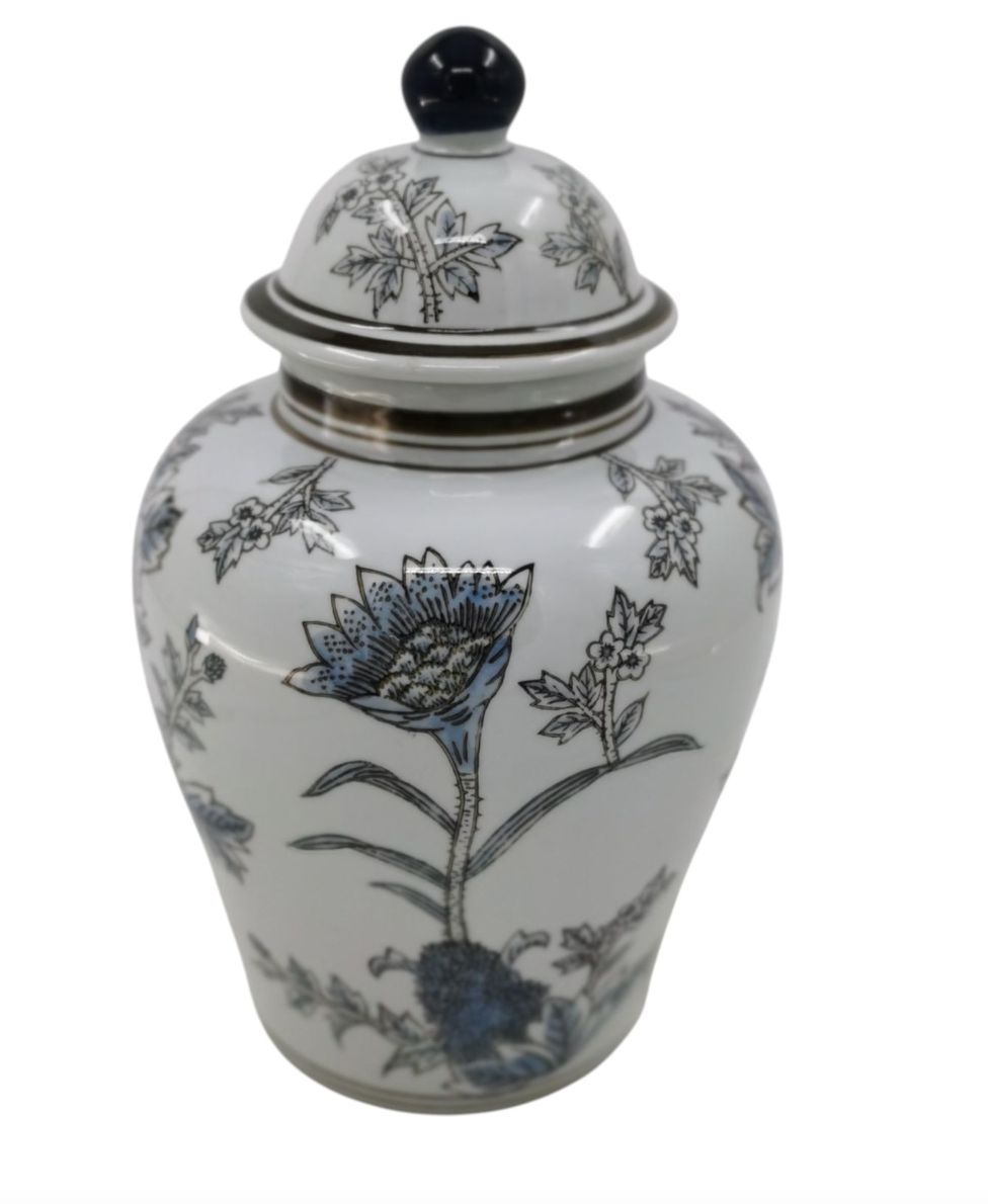 Floral Temple Jar 12"