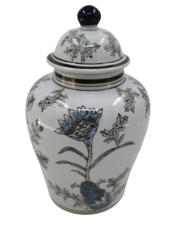 Floral Temple Jar 12" Floral Temple Jar 12"