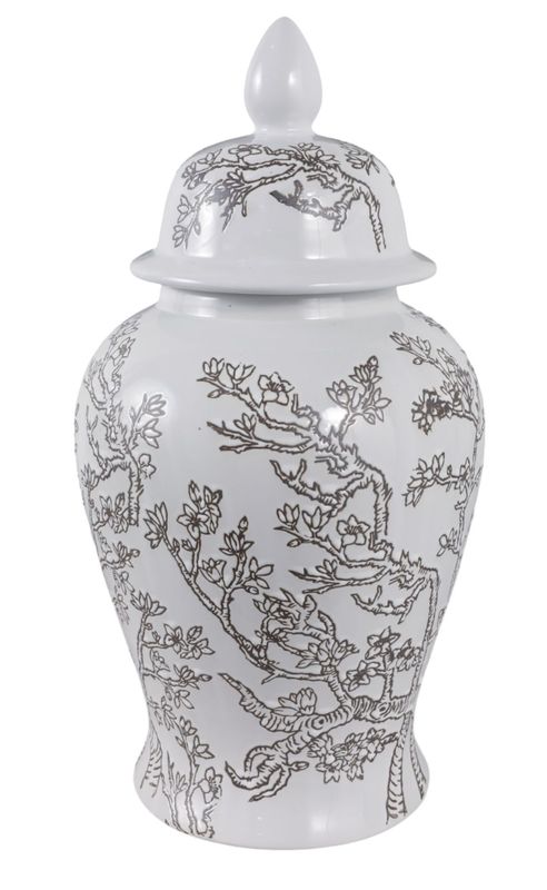 Cherry Blossom Temple Jar 19" Cherry Blossom Temple Jar 19"