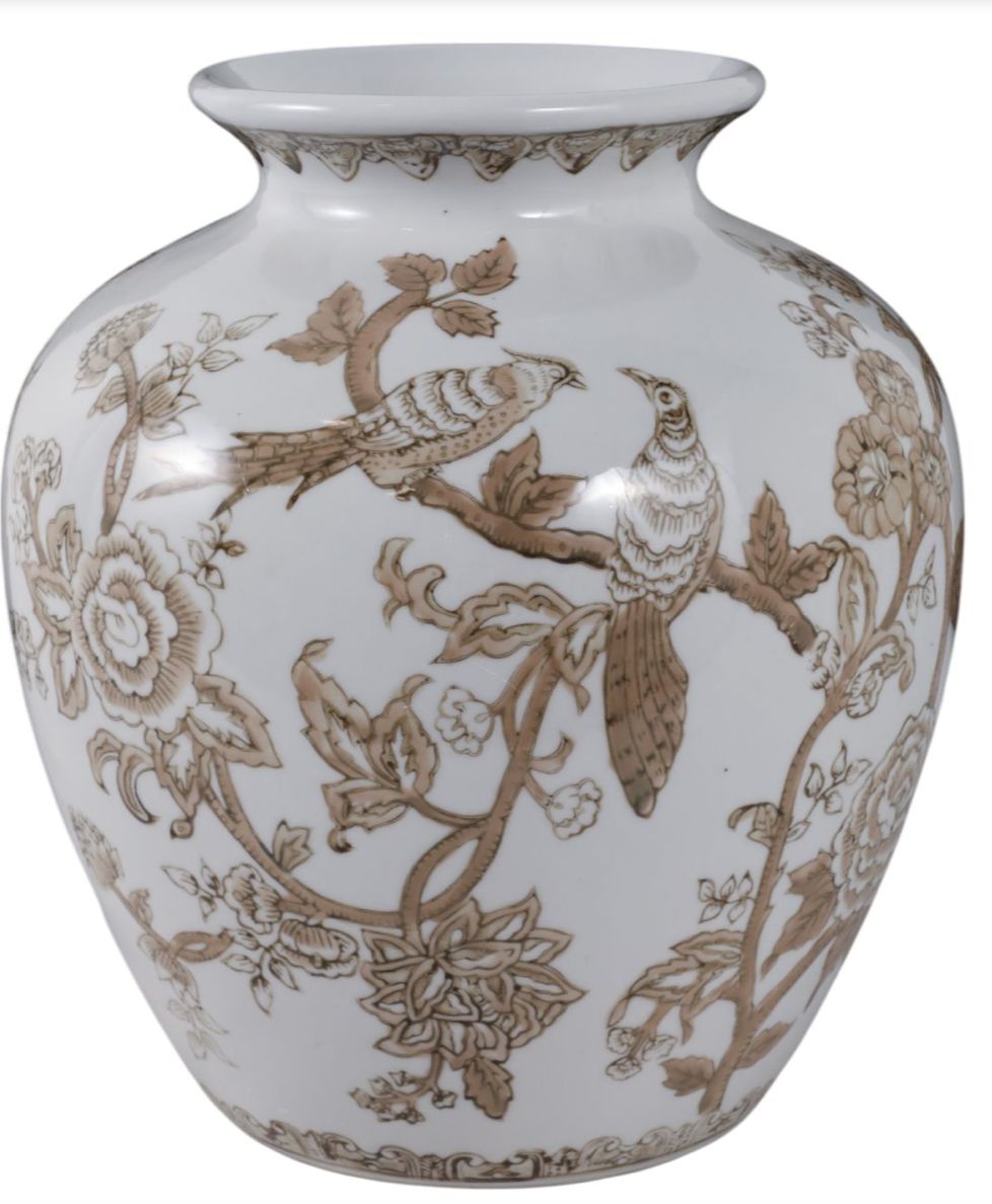 Brown Chinoiserie Vase 11" Brown Chinoiserie Vase 11"