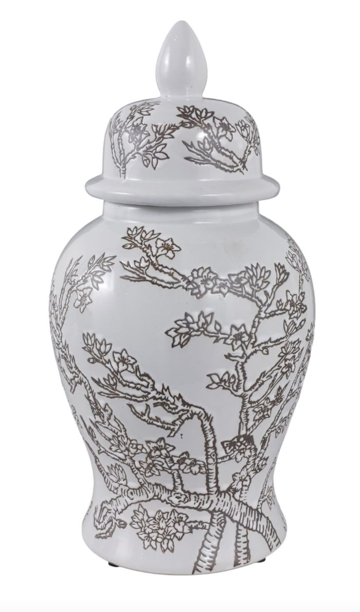 Cherry Blossom Temple Jar 15" Cherry Blossom Temple Jar 15"