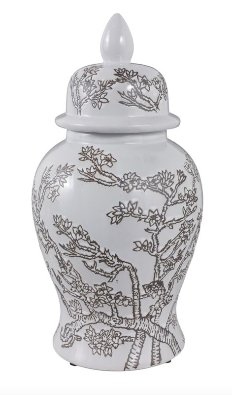 Cherry Blossom Temple Jar 15" Cherry Blossom Temple Jar 15"