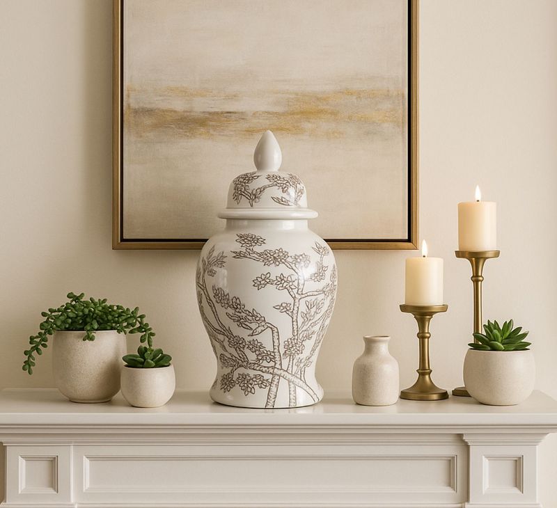 Cherry Blossom Temple Jar 15"