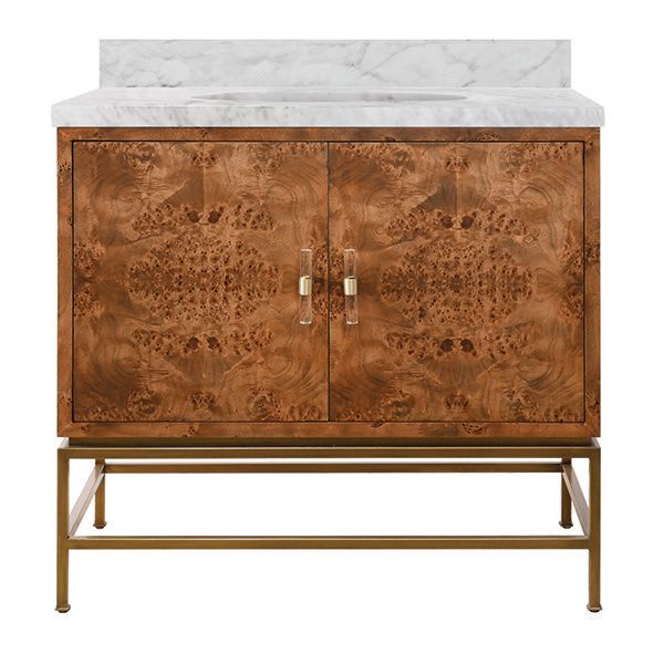 Burl Vanity W/Marble Top