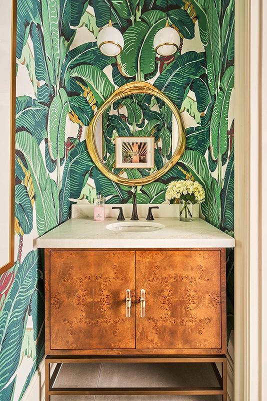 Burl Vanity W/Marble Top