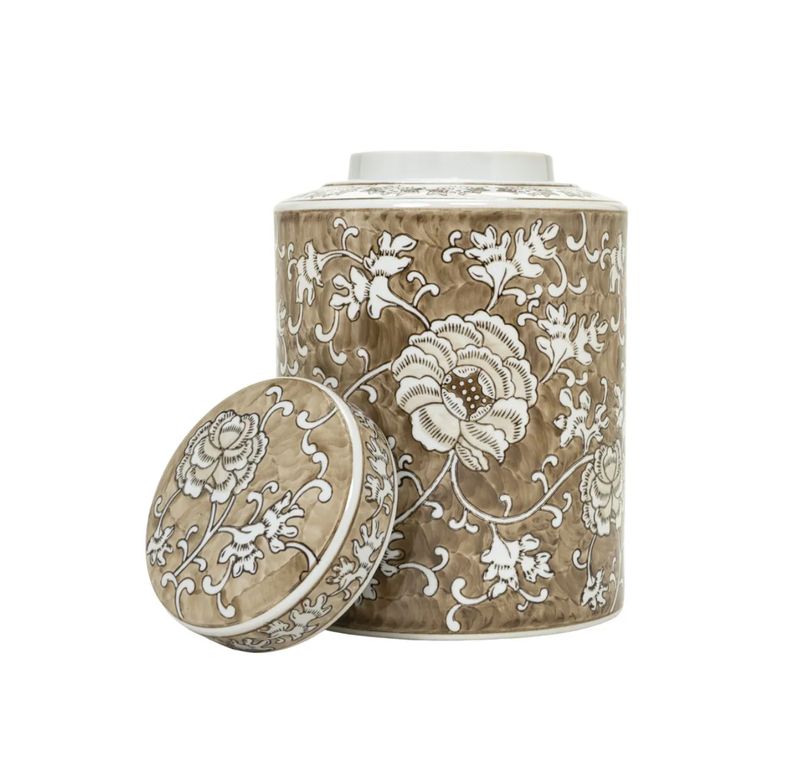 Porcelain Short Lidded Jar 11"