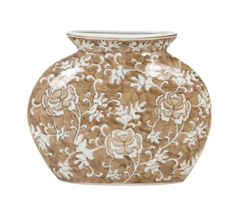 Brown and White Vase 9.5" Brown and White Vase 9.5"