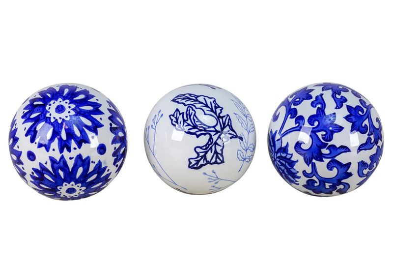 Ceramic Blue Pattern Orb