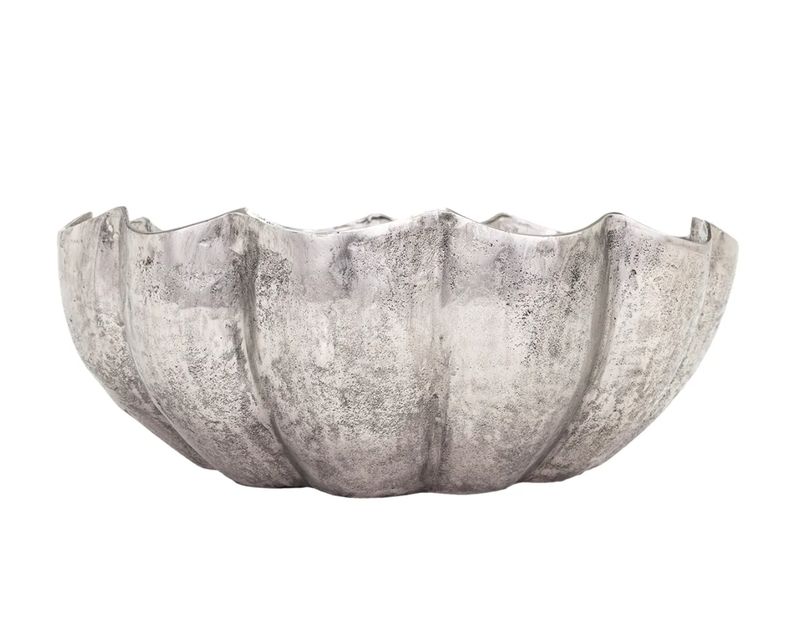 Silver Aluminum Bowl 18"