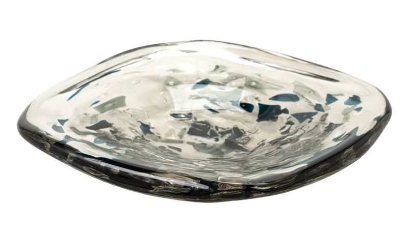 Smokey Glass Plate Bowl