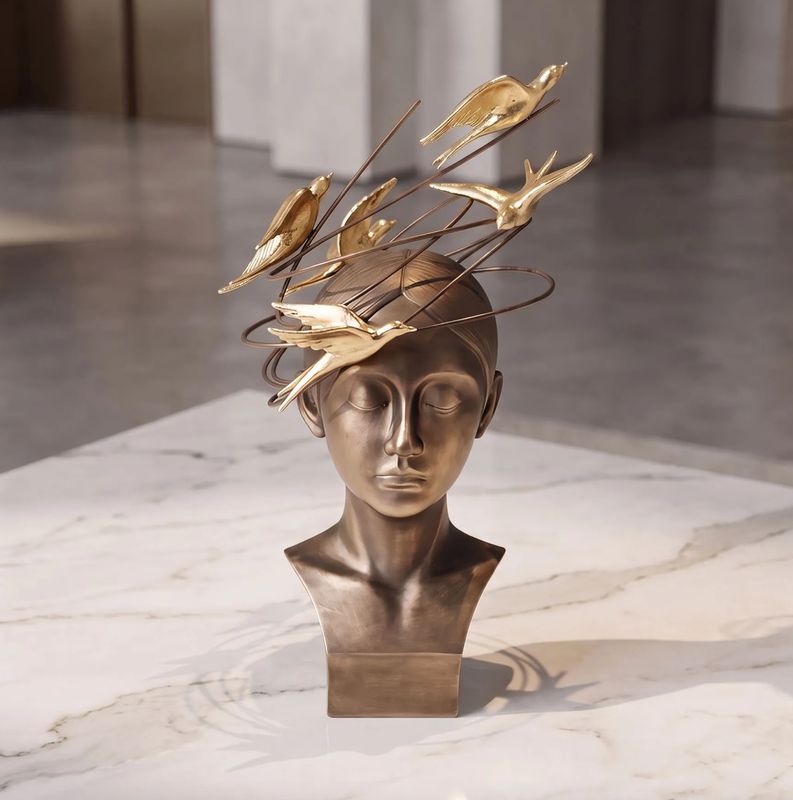 Bronze Bird Sculpture 23.5"