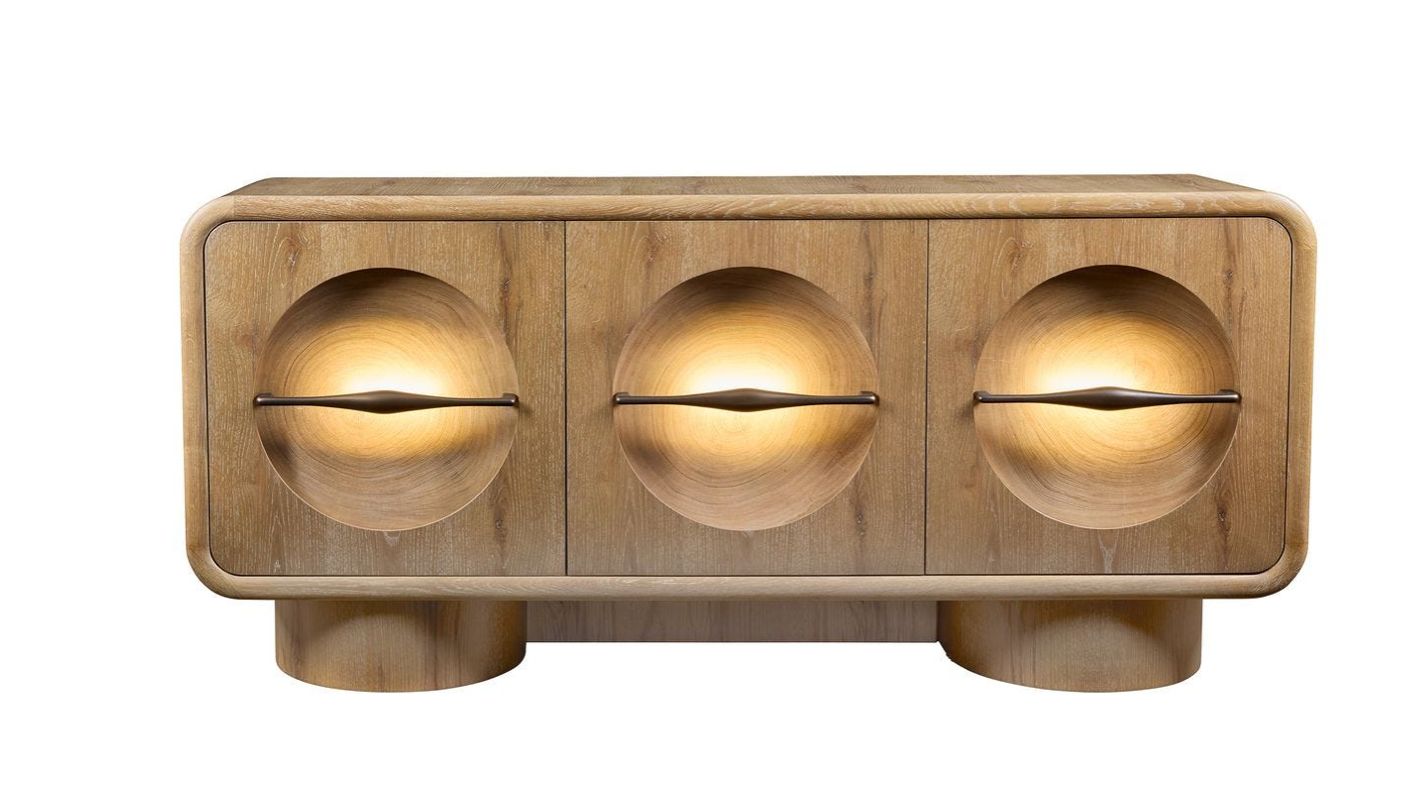 3 Door Lighted Cabinet 76W 34H 19D