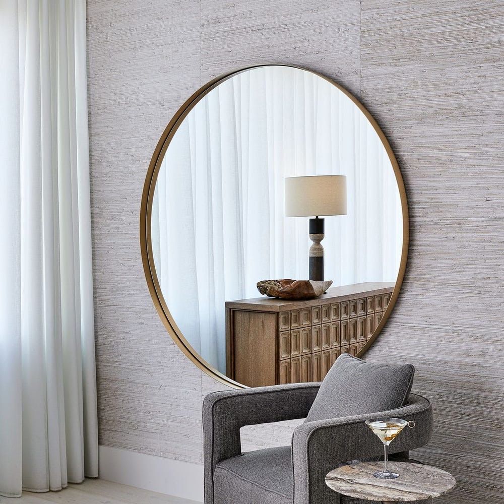 60" Brass Gold Round Mirror 60" Brass Gold Round Mirror