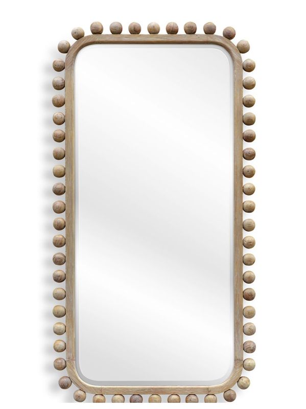 Natural Wood Sphere Mirror 88H 46W Natural Wood Sphere Mirror 88H 46W