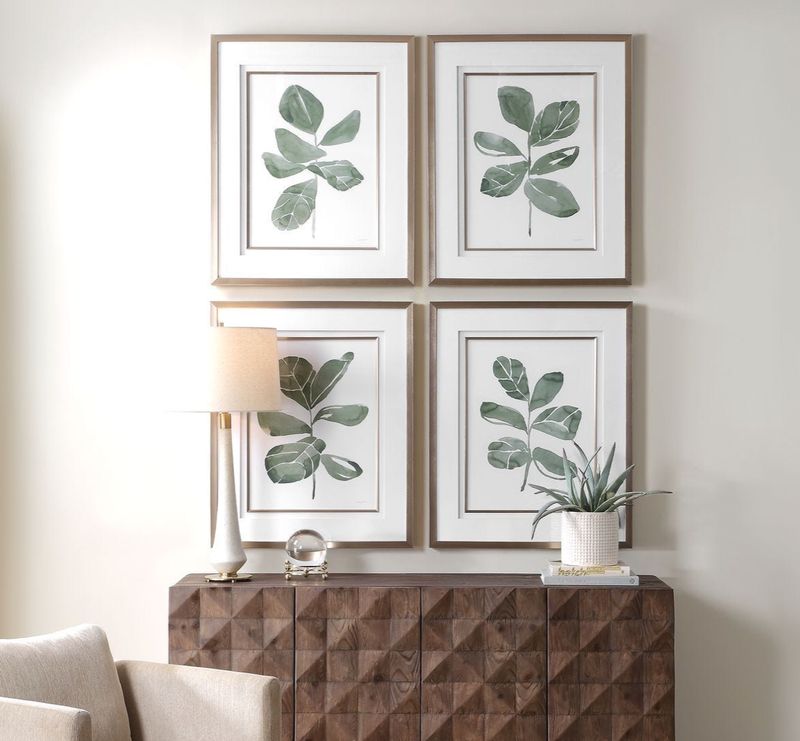 Green Fiddle Framed Prints S/4 28 W X 34 H