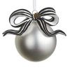5.5" Silver Ball W/Bow Ornament 5.5" Silver Ball W/Bow Ornament