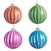 5" Neon Tinsel Filled Ball Ornament
