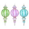 7.5" Bright Striped Finial Ornament Bright 7.5" Bright Striped Finial Ornament Bright