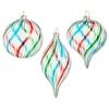 4" Red/Green &amp; Blue Stripe Ornament