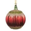 4" Gold Glitter Red Ball Ornament 4" Gold Glitter Red Ball Ornament
