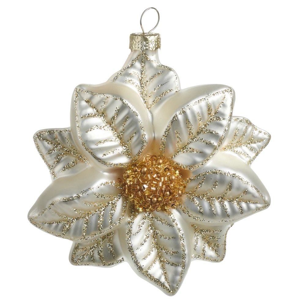 White Poinsettia Ornament White Poinsettia Ornament