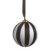 4.5" Black and White Striped Ornament