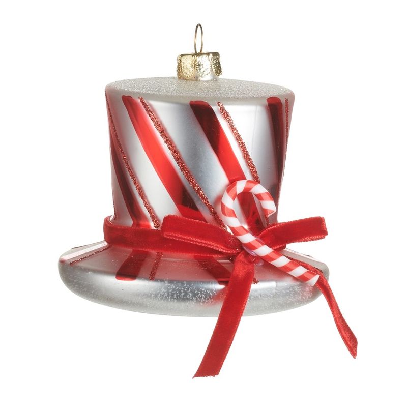 3" Peppermint Top Hat Ornament