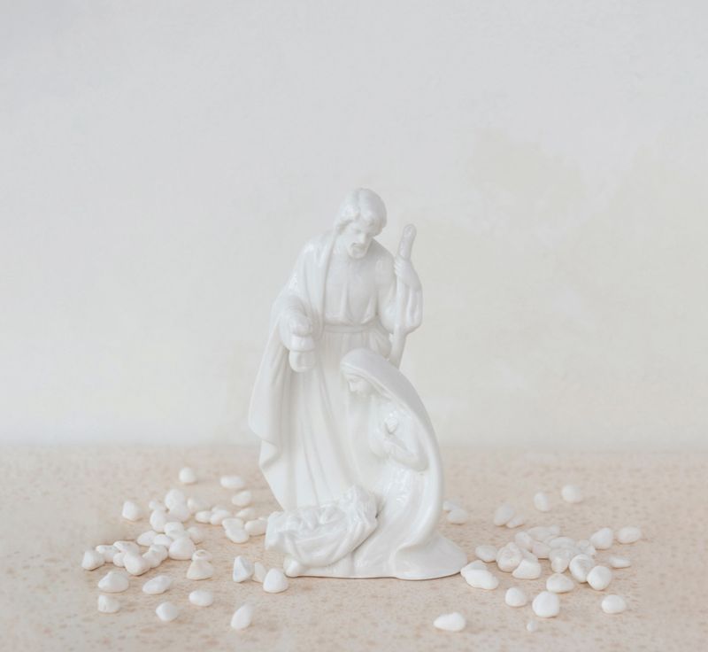 White Stoneware Holy Family