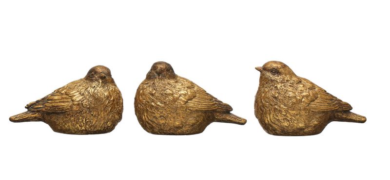 Distressed Gold Resin Bird Distressed Gold Resin Bird