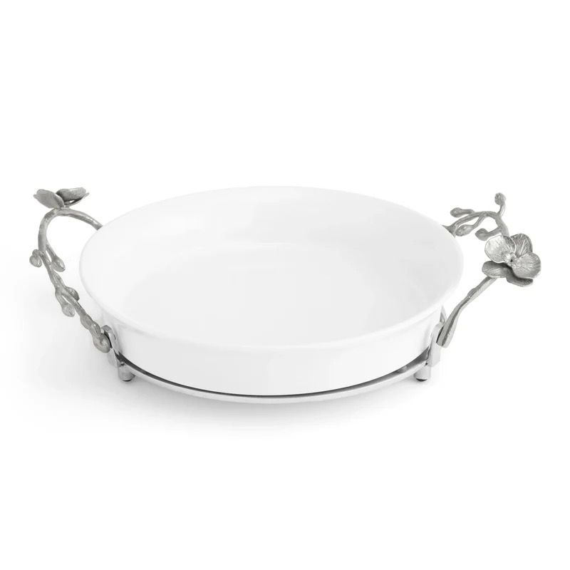 White Orchid Pie Plate White Orchid Pie Plate
