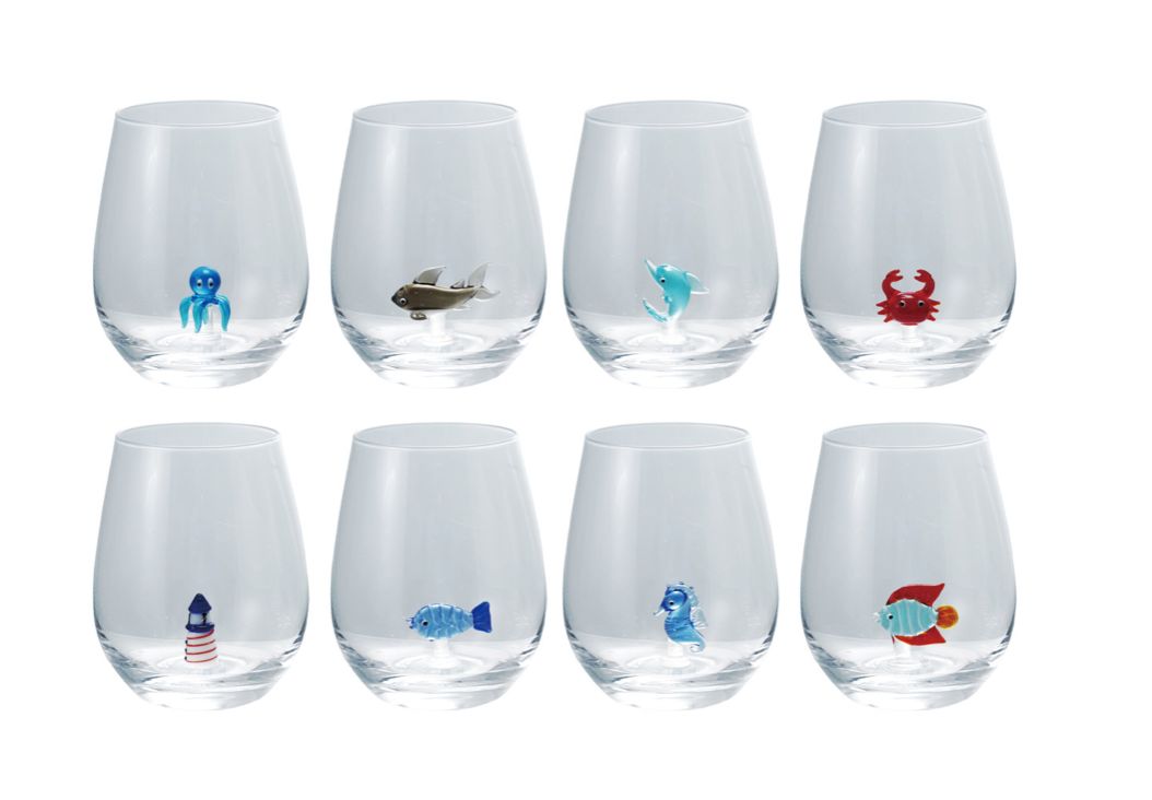18 oz. Stemless Wine Glass with Hand-Blown Figure Inside 18 oz. Stemless Wine Glass with Hand-Blown Figure Inside