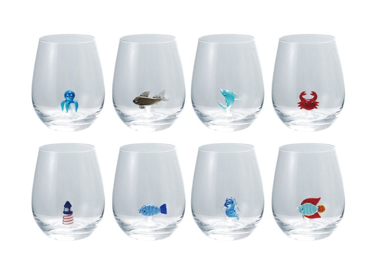 18 oz. Stemless Wine Glass with Hand-Blown Figure Inside 18 oz. Stemless Wine Glass with Hand-Blown Figure Inside
