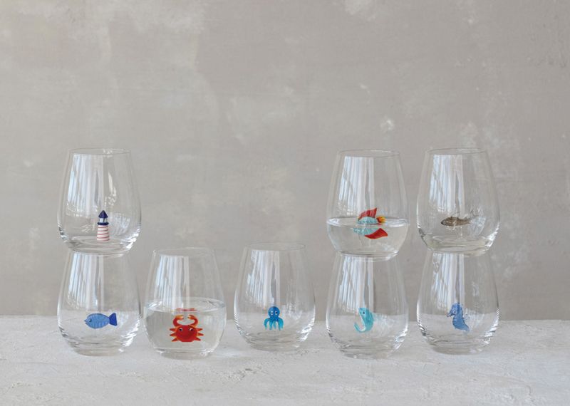 18 oz. Stemless Wine Glass with Hand-Blown Figure Inside