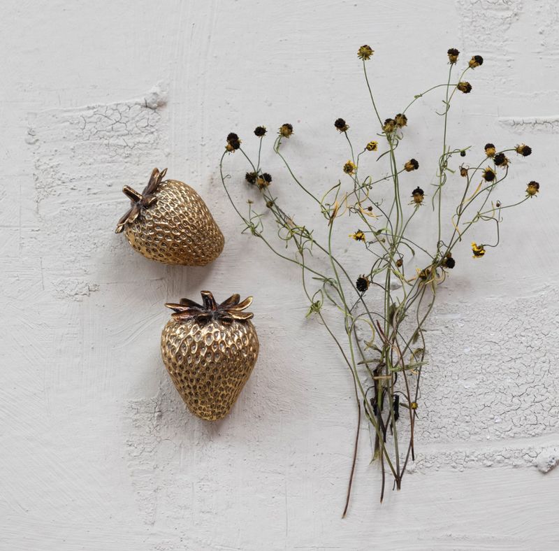 Gold Resin Strawberries