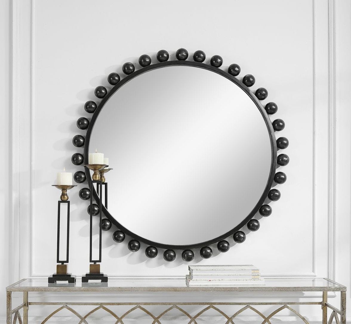 Round Black Mirror 44"