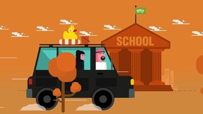a saudi family in a car