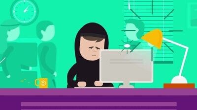 فيديو متحرك لامراة مرهقة من ضغط العمل
