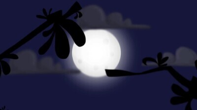 a motion video for the moon in the sky