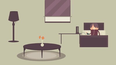 a motion video of creating a patient room scene