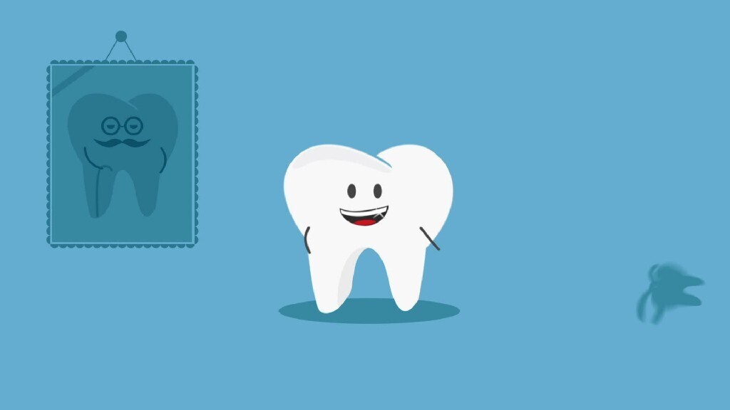 a motion video with cartoon characters expressing toothache