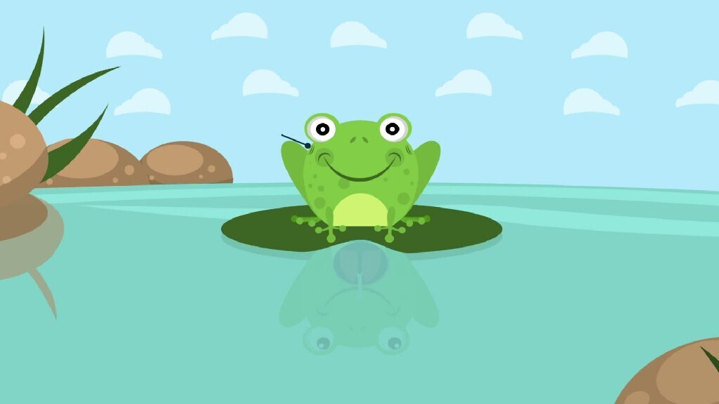 a frog on a purple background