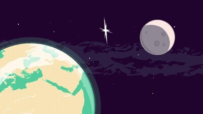 a motion video for the moon in the sky