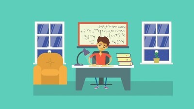 فيديو متحر ك لولد بدرس ويجلس فى الفصل