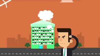 motion video of a man has a lot of work and thinking about having a vacation