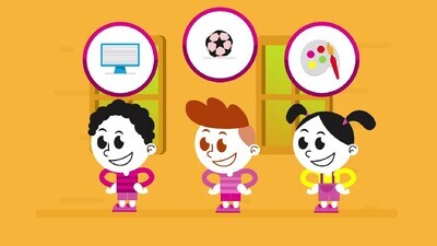 Animated video about children&#39;s hobbies