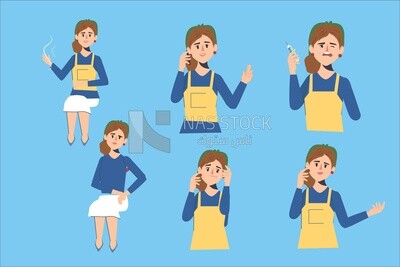 Women with a different expressions