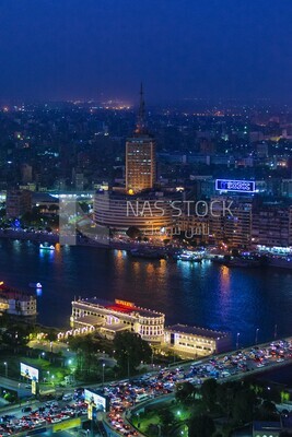 View of Cairo and Nile river, Cairo - the capital of Egypt, famous landmarks, Nile river