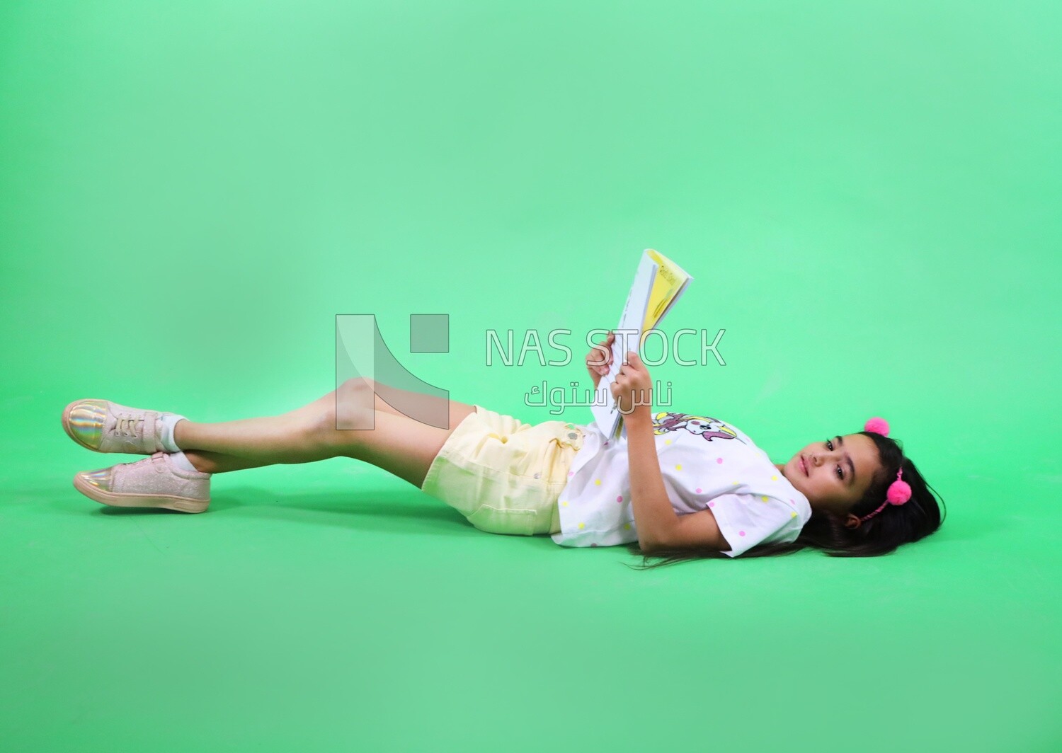 A girl reading a book