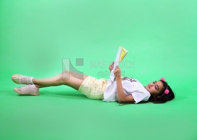 A girl reading a book