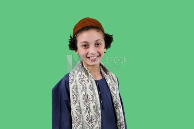 A boy wearing egyptian farmer&#39;s clothes